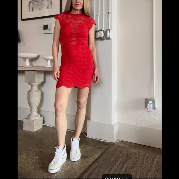 Free People Nightcap Red Lace Dress - Picture 6 of 11
